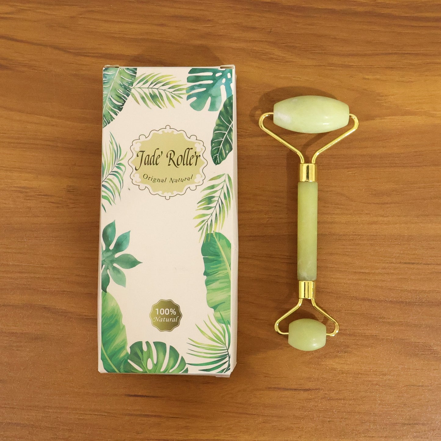 Premium Dual Head Jade Stone Face Roller & Gua Sha Massage Tool Set (1 Pc)