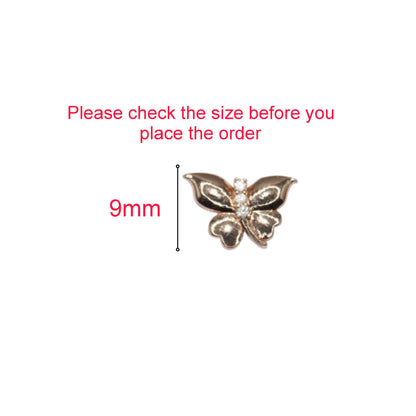 Rose Gold Butterfly Stud Earrings with AD for women and girls