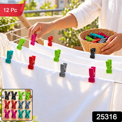Travel Clothes Clips for Drying Clothes on Trips and Hotel Stays (12 Pc Set)