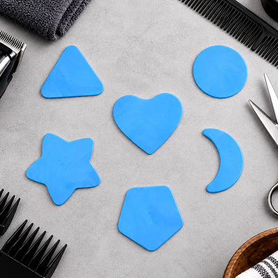 Hair Design Stencils for Haircut Patterns, Barber Hair Art Guide Set (6 Pc Set)