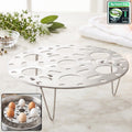Stainless Steel Round Egg Steamer Rack Folding Trivet Stand for Pot (1 Pc)