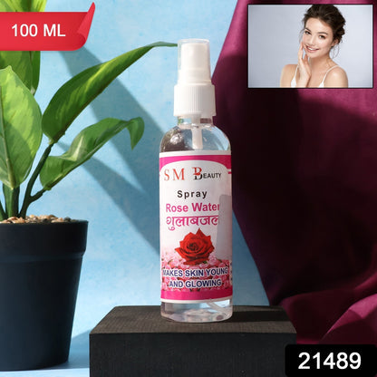 Rose Water Face Spray 100 ML Mist Bottle for Daily Face Care (1 Pc)