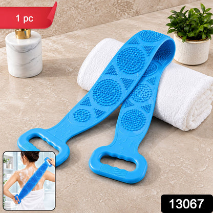 Silicone Back Scrubber Belt for Bathroom Shower, Dual Handle Body Scrub (1 Pc)