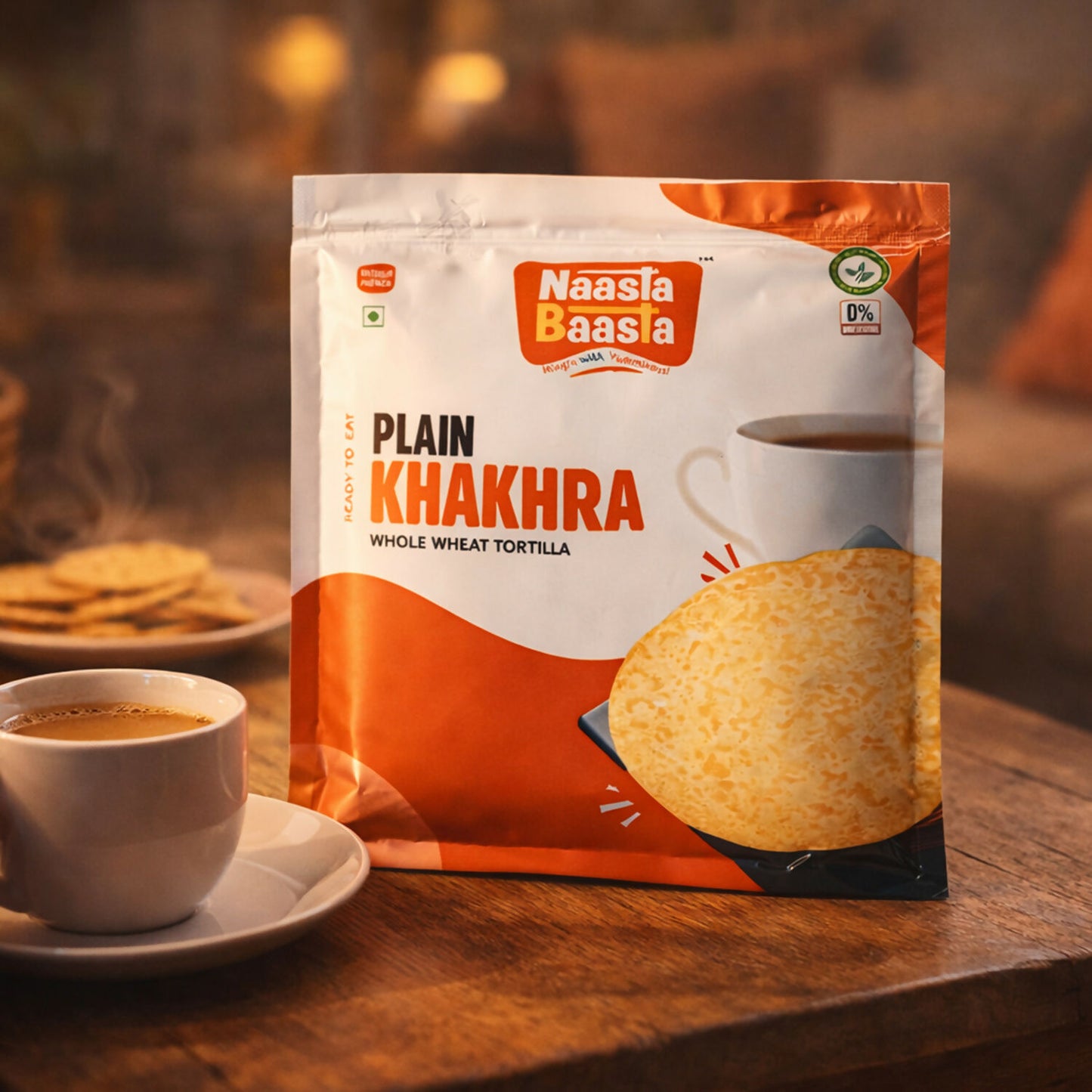 Naasta Baasta Plain Khakhra - Fiber Rich Crispy Daily Snack (200 Gm)