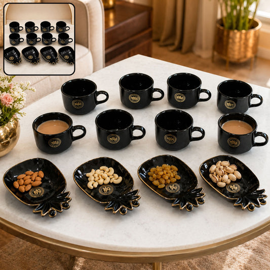 Ceramic Tea Set – Pineapple Design 12-Piece Drinkware | NG