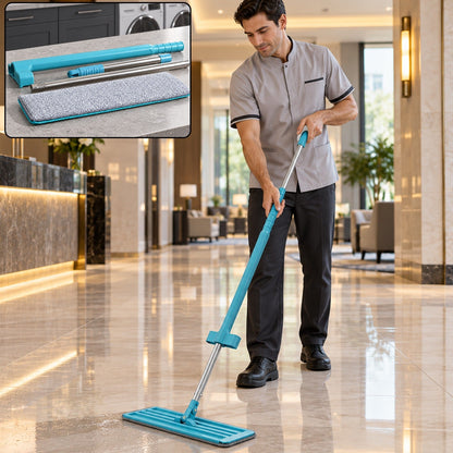 3-in-1 Home Cleaning & Utility Combo – Flat Mop, LED Flashlight & Microfiber Cloth
