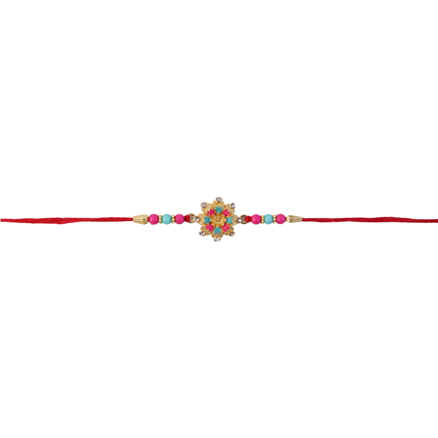 Pink Floral Mandala Rakhi Festive Thread for Raksha Bandhan (5pcs)