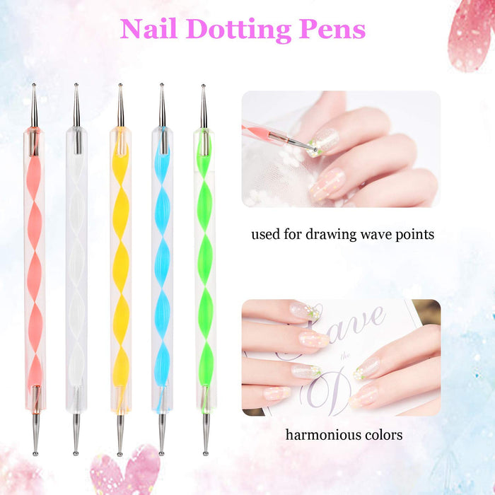 Nail Art Point Pen and Set Used by Women's for Their Fashion Purposes (Pack of 5Pcs)
