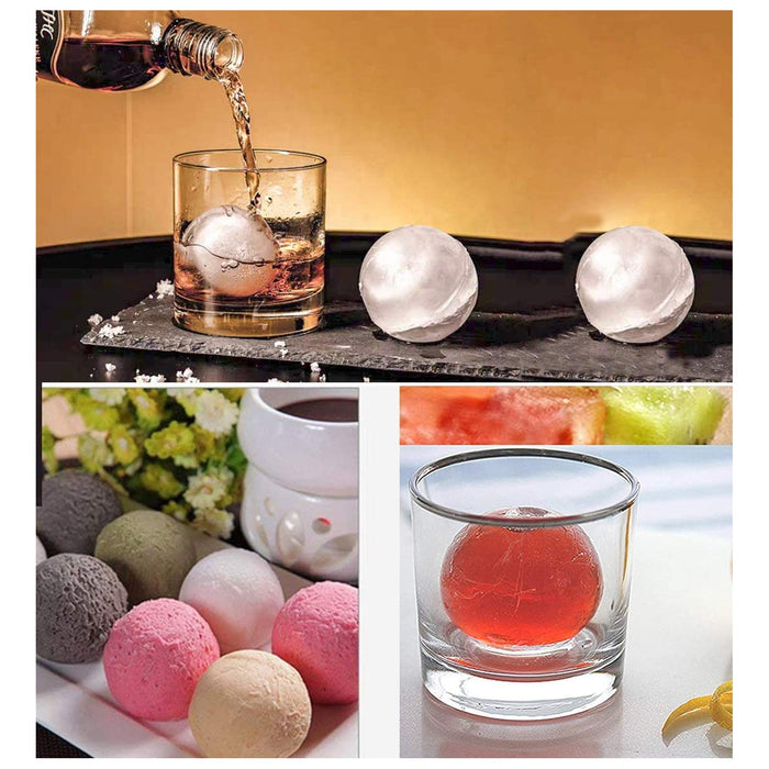 Ice Trays for Freezer Whiskey Ice Cube Plastic Ball Maker Mold Sphere Mould 4 Holes New Ice Balls Party Brick Round Tray Bar Tool ice for Whiskey
