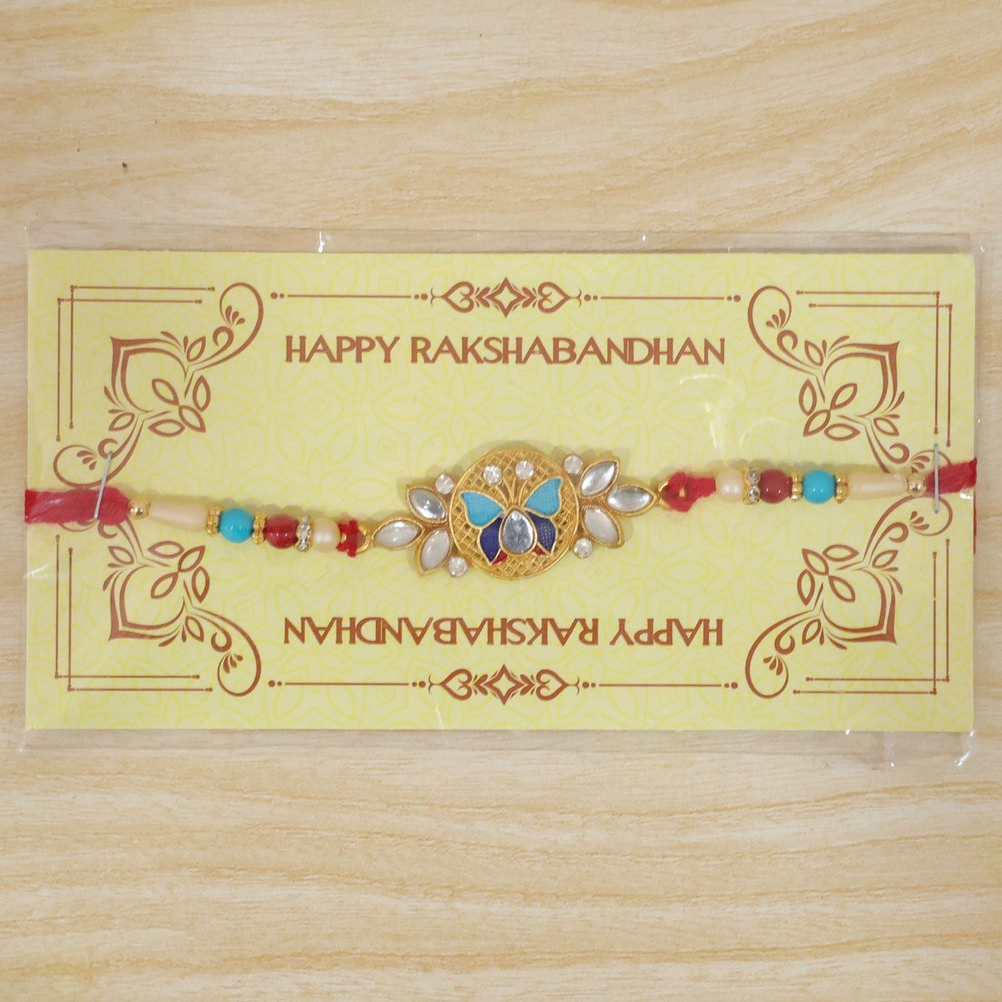 Butterfly Rakhi for Brother with Decorative Beads (5pcs)