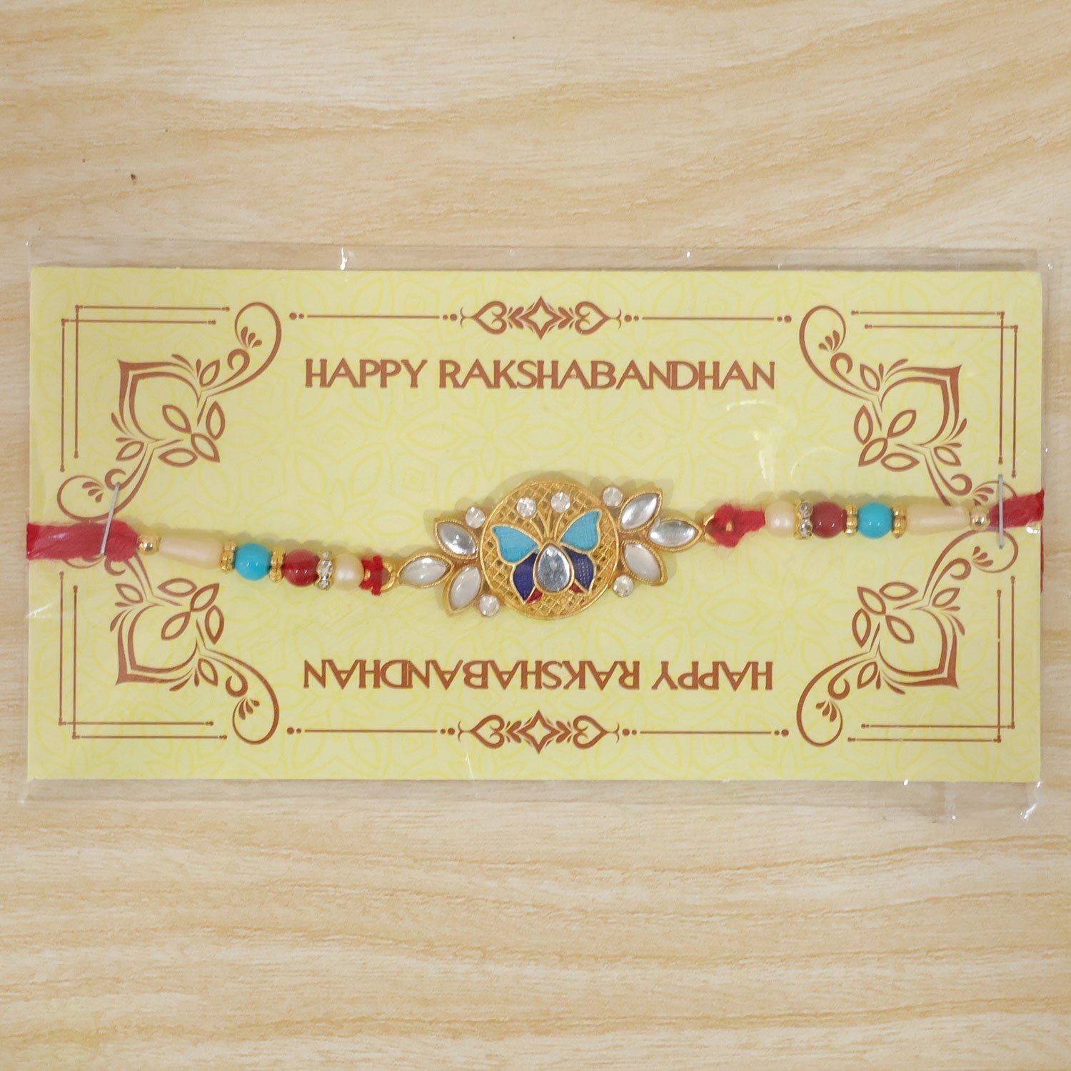 Butterfly Rakhi for Brother with Decorative Beads (5pcs)