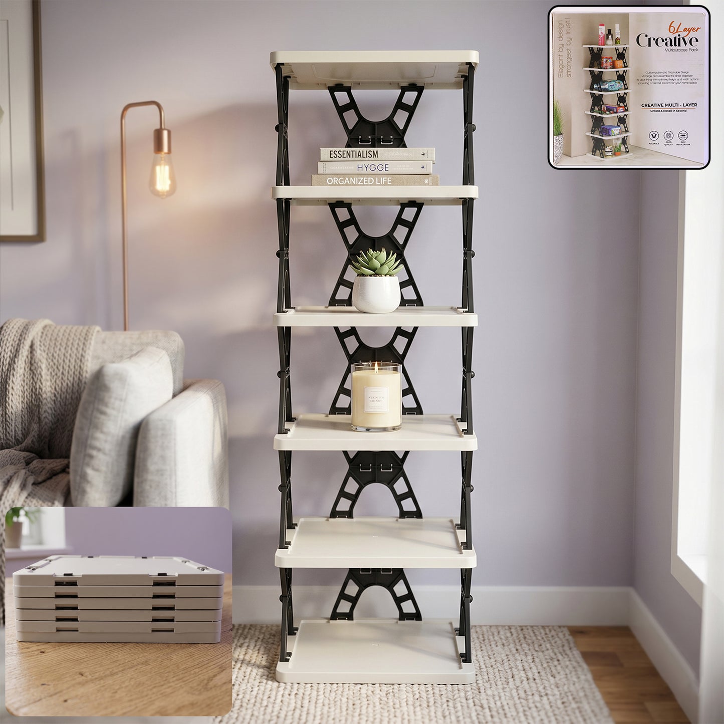 Best 6 layer foldable storage rack