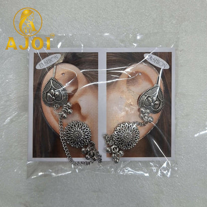 Royal Antique Silver Chain Earrings