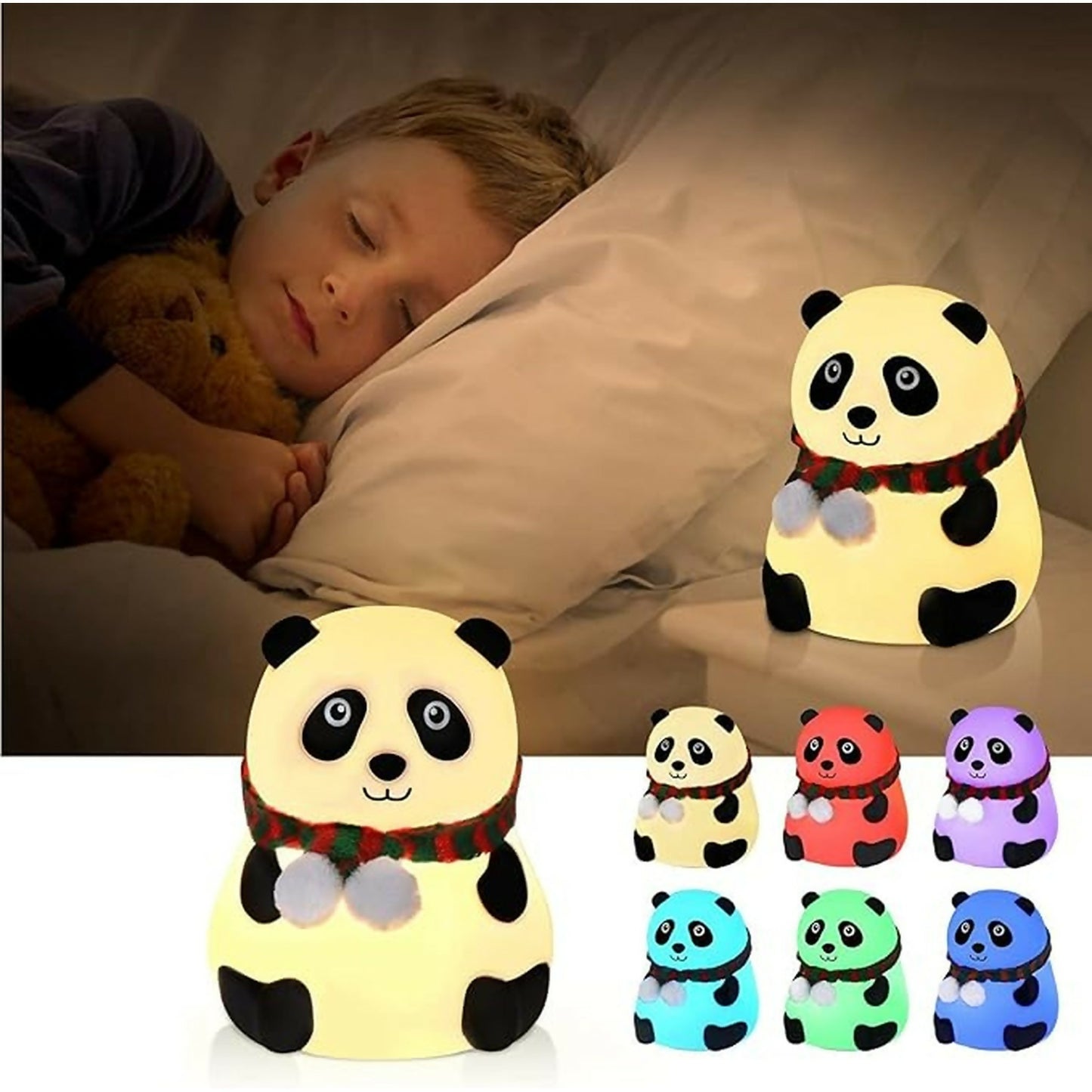 Cute Panda LED Night Lamp with Touch Control for Kids Bedroom & Gifting