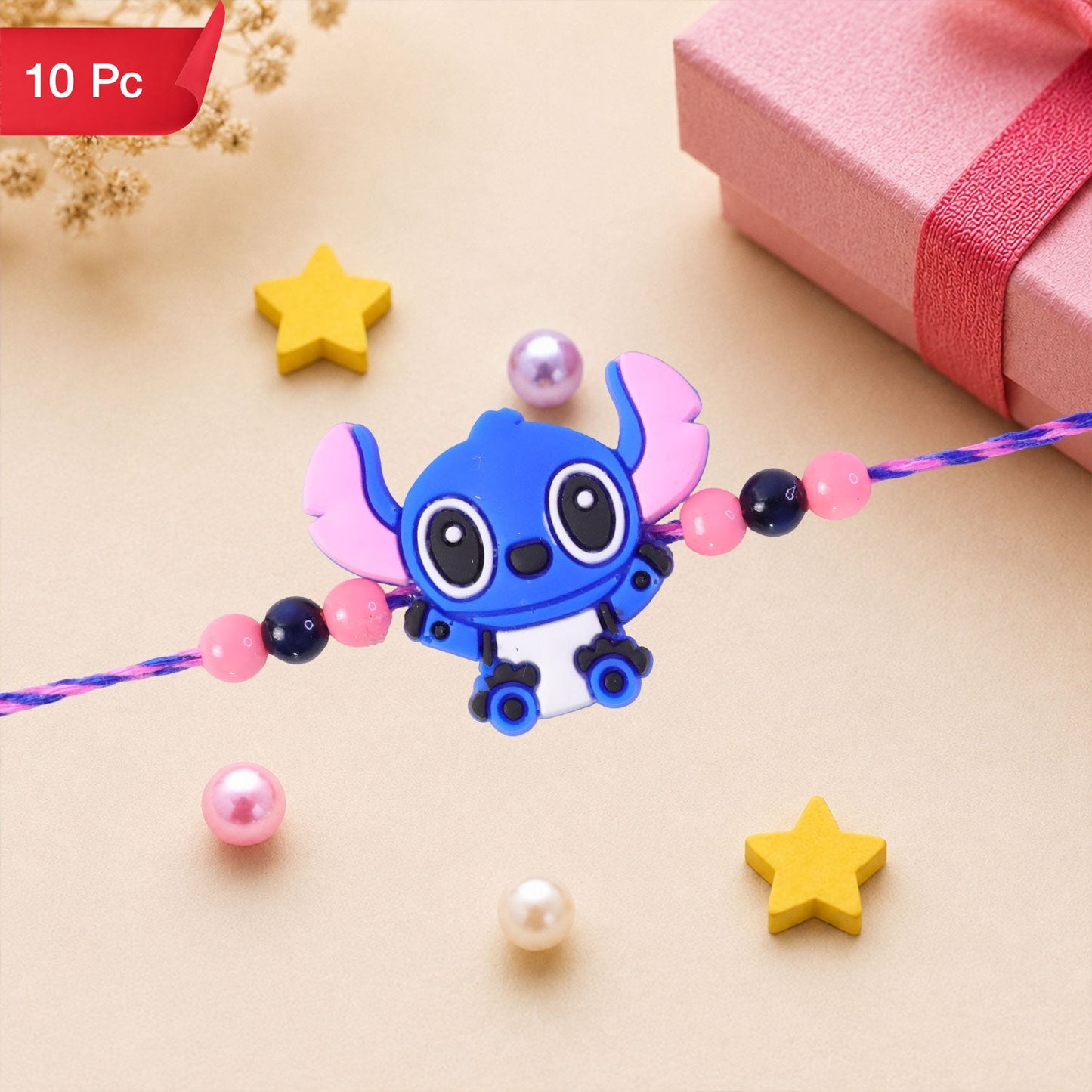 Kids Beaded Rakhi Playful Cartoon Character Design (10pcs)