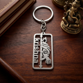Krishna Design Metal Keychain with Face Motif Ring for Keys Bags and Everyday Use