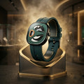 Designer Wrist Watch with Unique Disc Dial, Rounded Square Case and Adjustable Buckle Strap (Men's/Unisex)