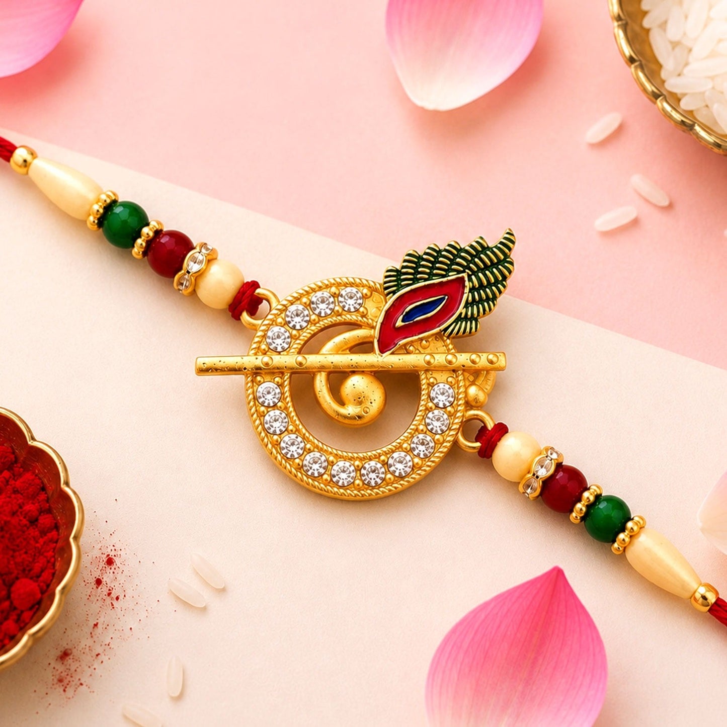 Krishna Flute Rakhi Set with Choco Magic, Pack of 3
