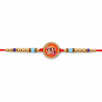 Radha Krishna Charm Rakhi Traditional Design for Raksha Bandhan (10pcs)
