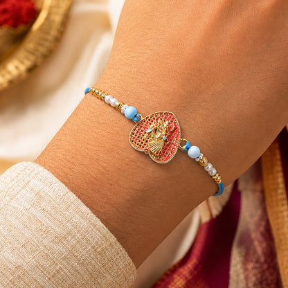 Radha Krishna Designer Rakhi with Pearl Beading (5pcs)