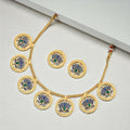 Gold-Tone Traditional Filigree Choker Set – Elegant Statement Jewellery