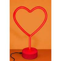 Romantic Heart LED Neon Night Lamp with USB & Battery Power – Warm Red Glow Table Light for Bedroom, Living Room, Café, Parties & Gifting