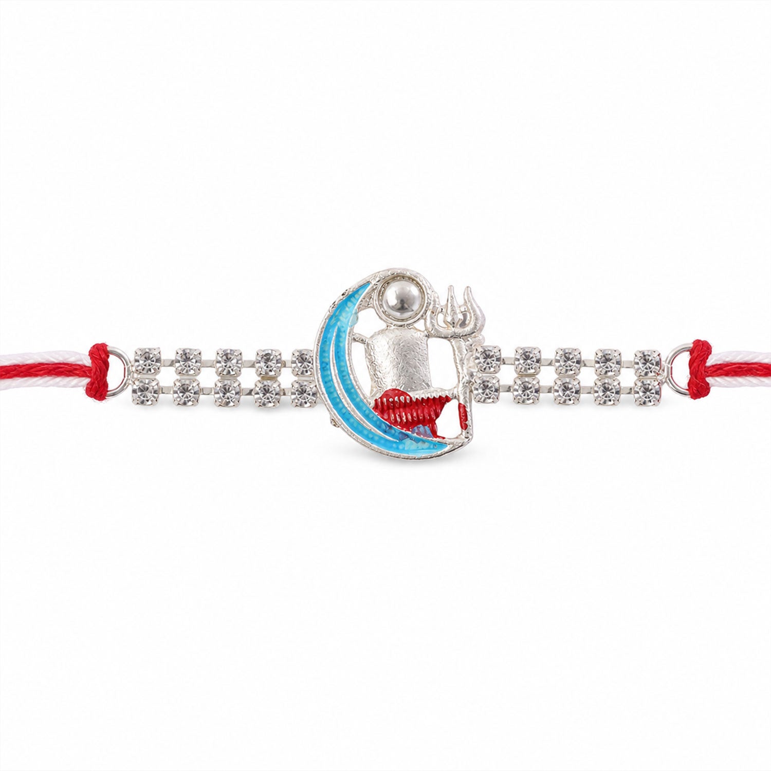 Premium Rakhi with Crescent Moon Charm, leaf touch and gift style for Raksha Bandhan
