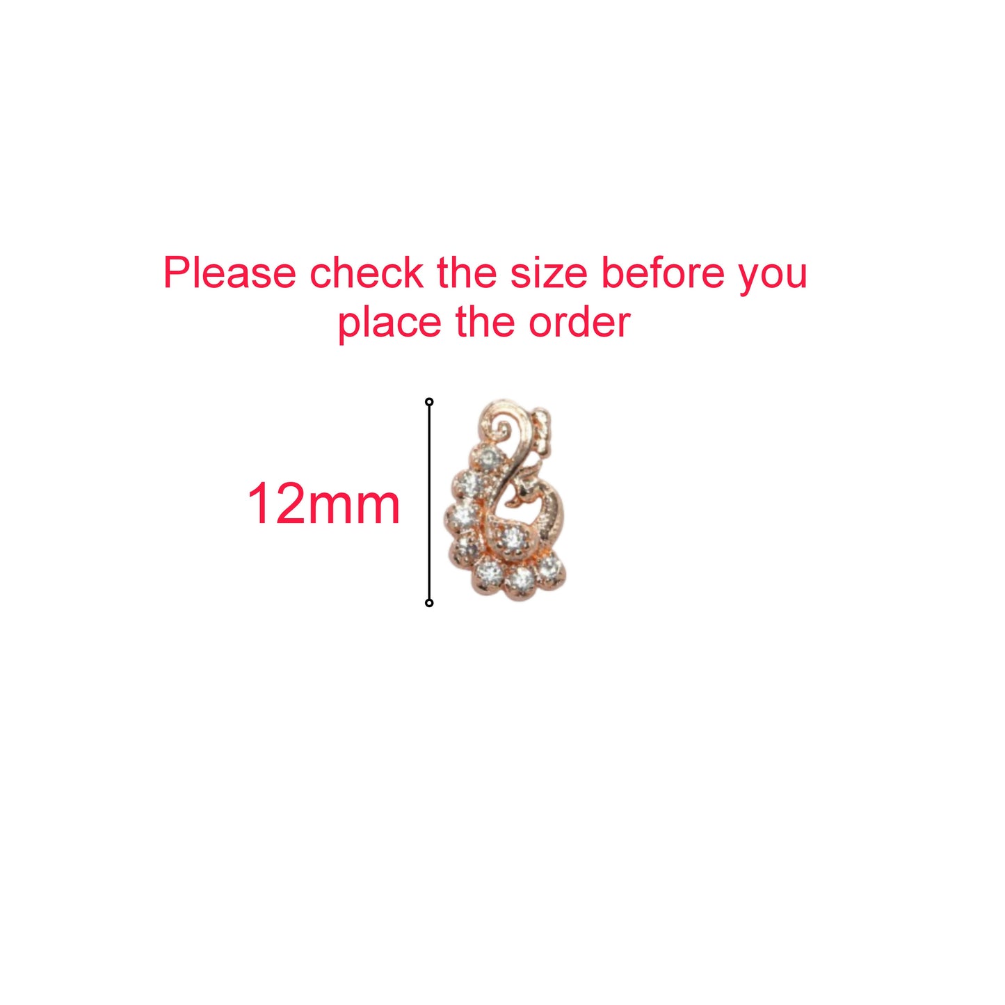 Rose Gold-Plated AD Diamond Stud Earrings | Elegant Peacock Design for women and girls