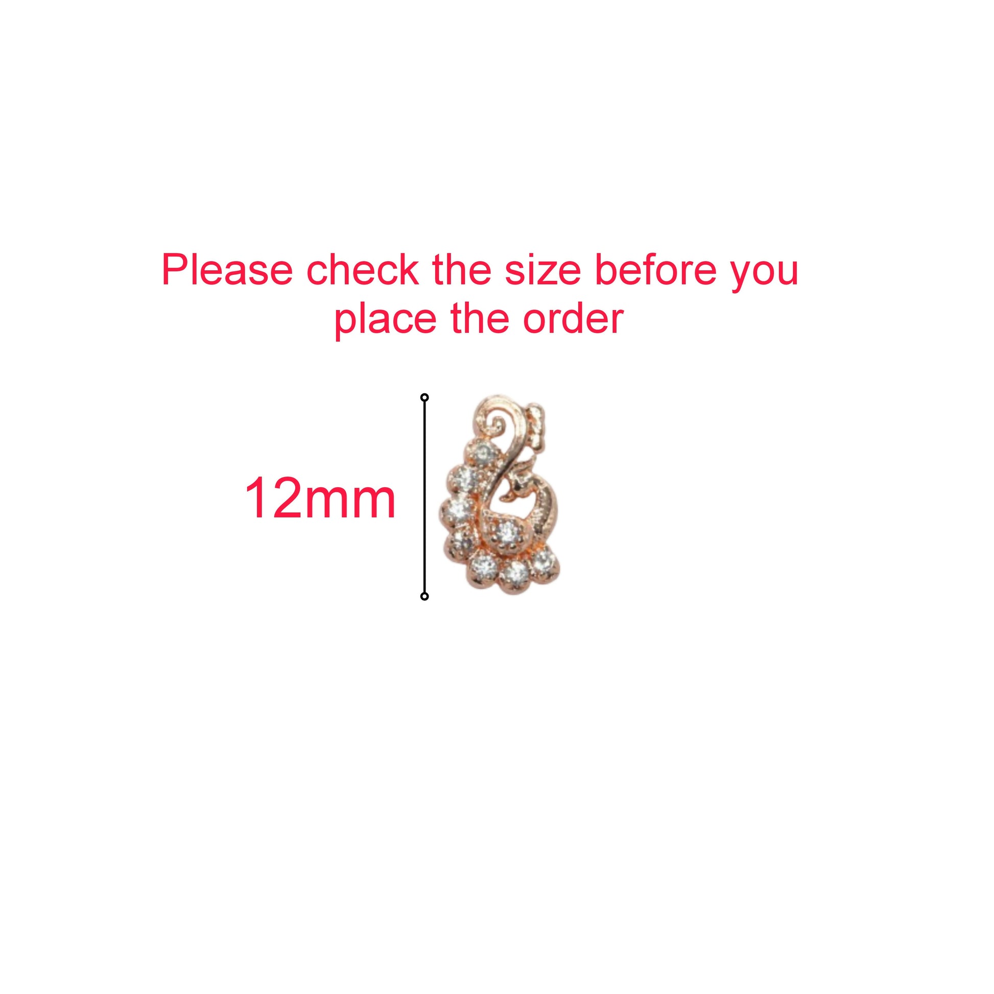 Rose Gold-Plated AD Diamond Stud Earrings | Elegant Peacock Design for women and girls