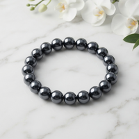 Natural Black Hematite Bead Bracelet for Men and Women Energy Balance Wear
