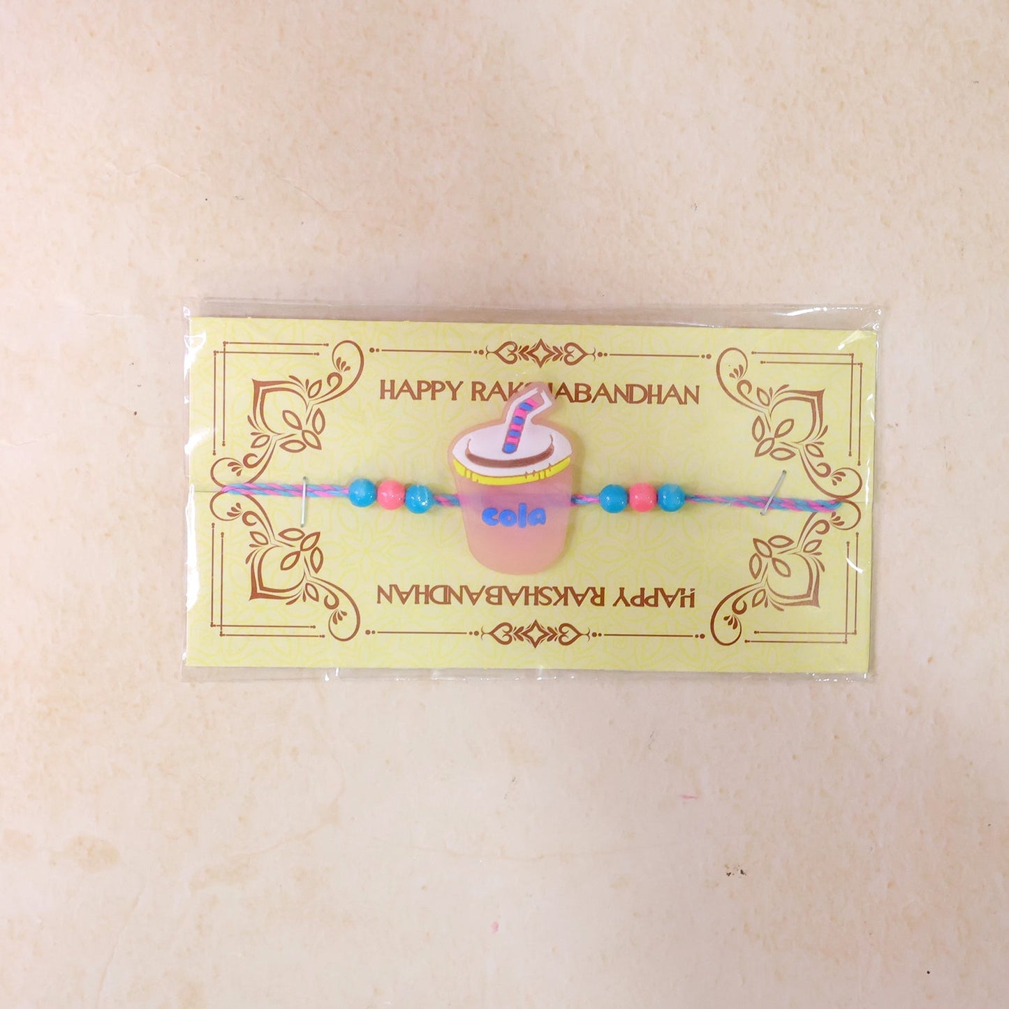 Cold Drink Cup Charm Rakhi Kids Beaded Designer for Brother (10pcs)