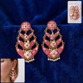 Pink Ethnic Chandbali Earrings – Lightweight Festive Jewelry