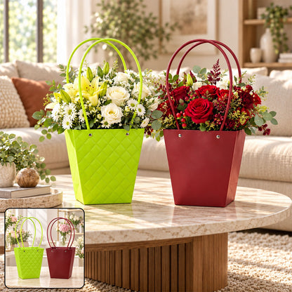 Foldable Flower Bouquet Bag with Handle, Water Resistant Florist Bag (1 Pc)