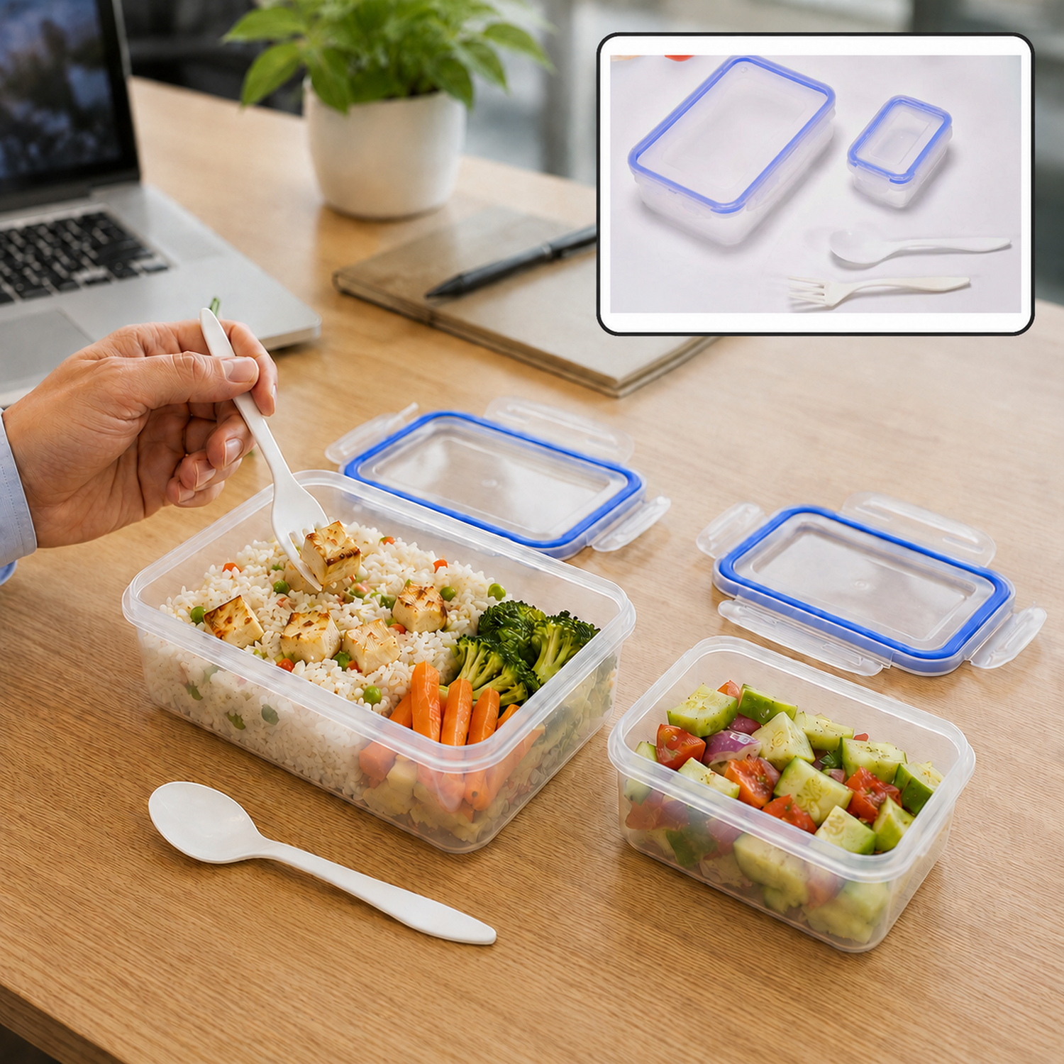 Airtight Lunch Box – 4-Side Lock, BPA-Free | Lunchie Bunchie