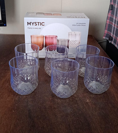 Fully transparent heavy-duty plastic glasses