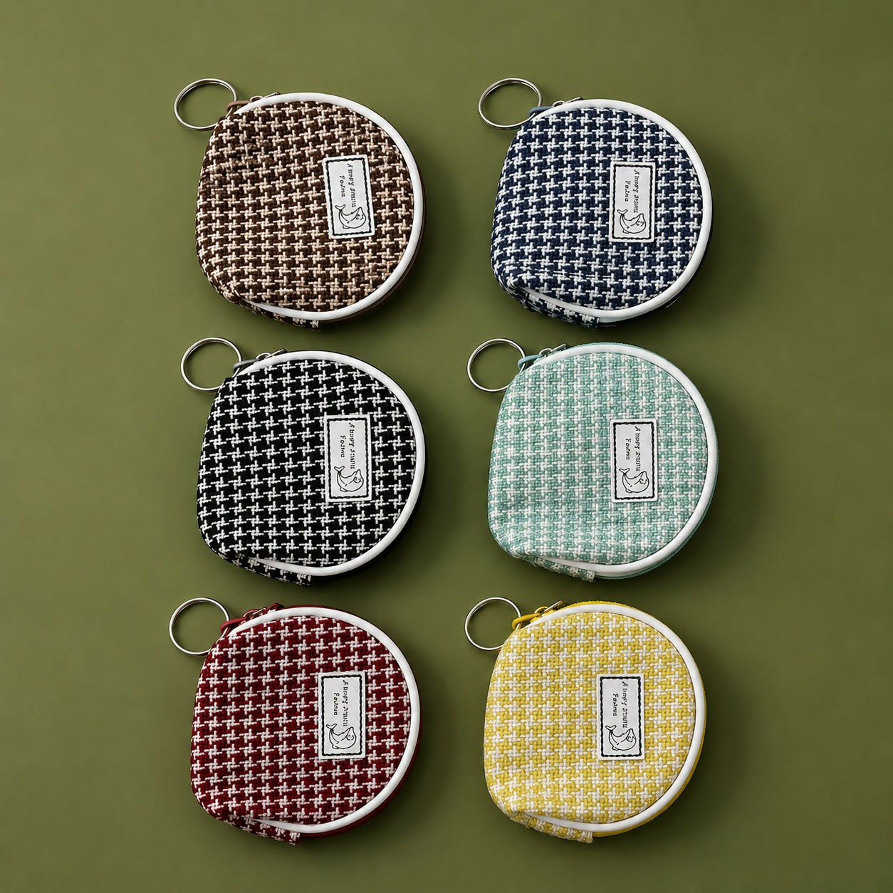 Mini coin pouch keychain wallet in random color