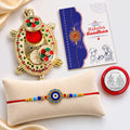Rakhi Gift Hamper – Evil Eye Rakhi & Pooja Thali Pack