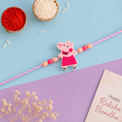 Kids Rakhi for Brother with Chocolate Magic 96gm, Roli Tikka & Card - Pack of 5
