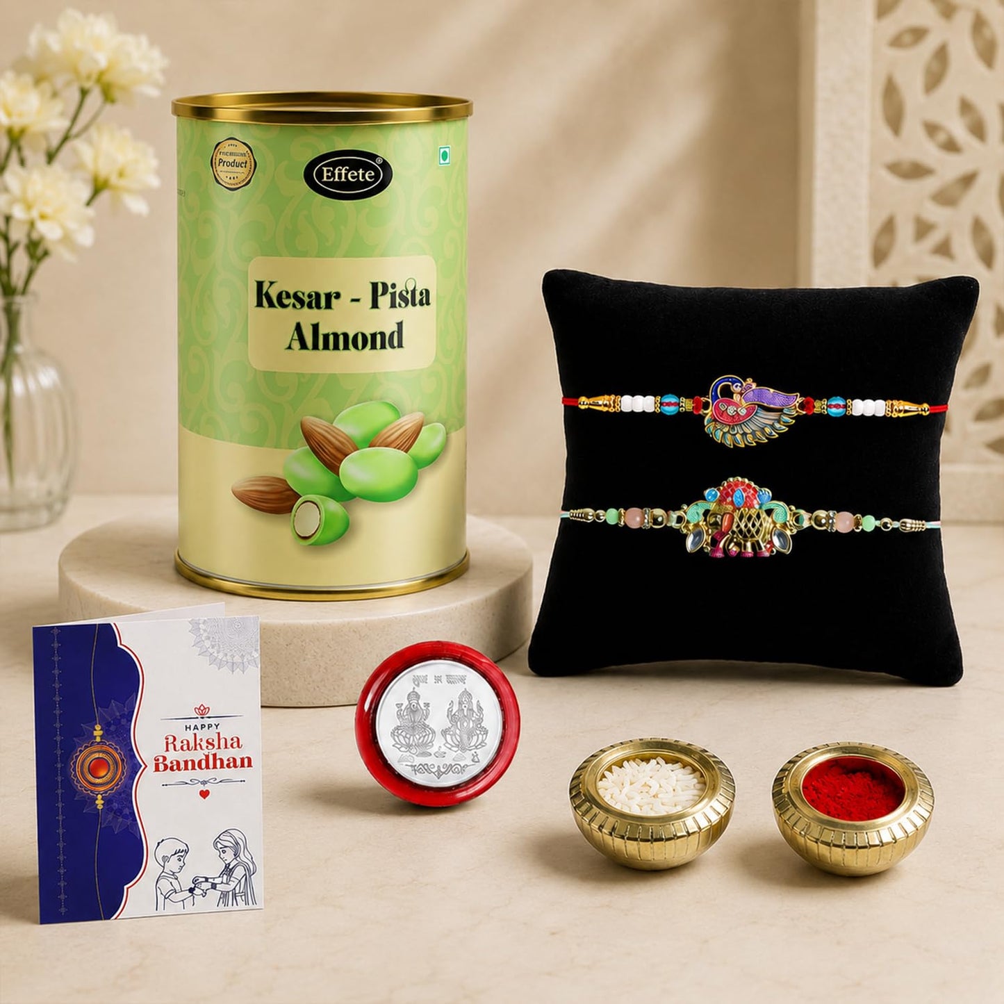 Brother Bonding Rakhi for Brother with Kesar-Pista Almond 96gm, Pack of 6