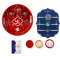 Rakhi for Brother with Decorated Pooja Thali - Raksha Bandhan Gift Set, Pack of 7