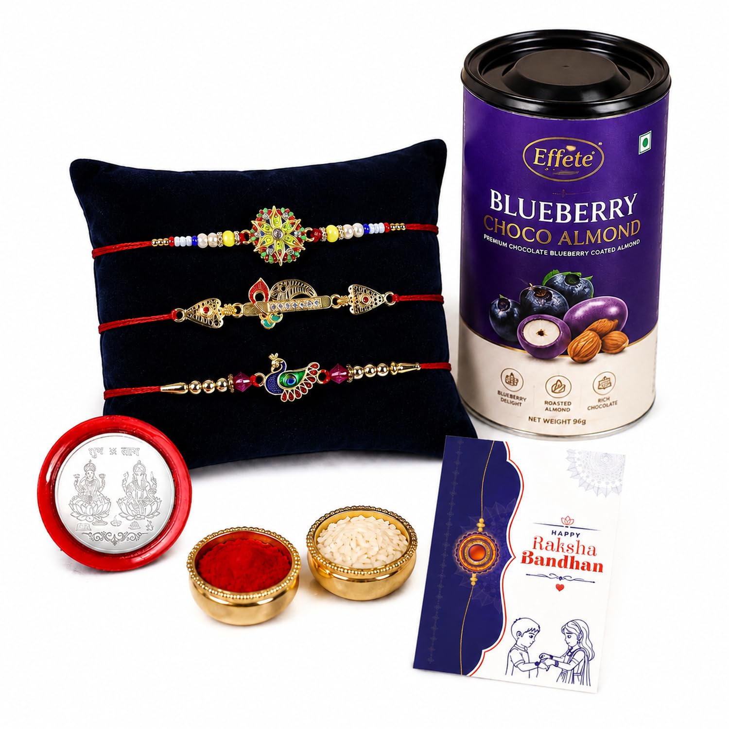 Rakhi with Chocolate for Brother (Set of 7), Raksha Bandhan Festival Celebration Combo with Floral, Bansuri & Bird Shape 2