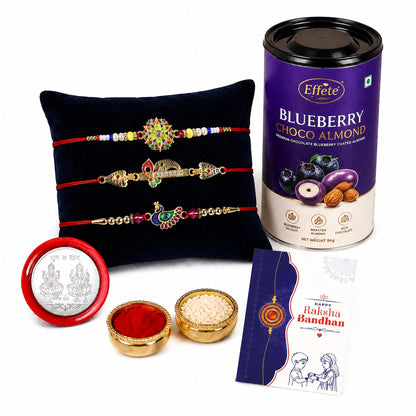 Rakhi with Chocolate for Brother (Set of 7), Raksha Bandhan Festival Celebration Combo with Floral, Bansuri & Bird Shape 2