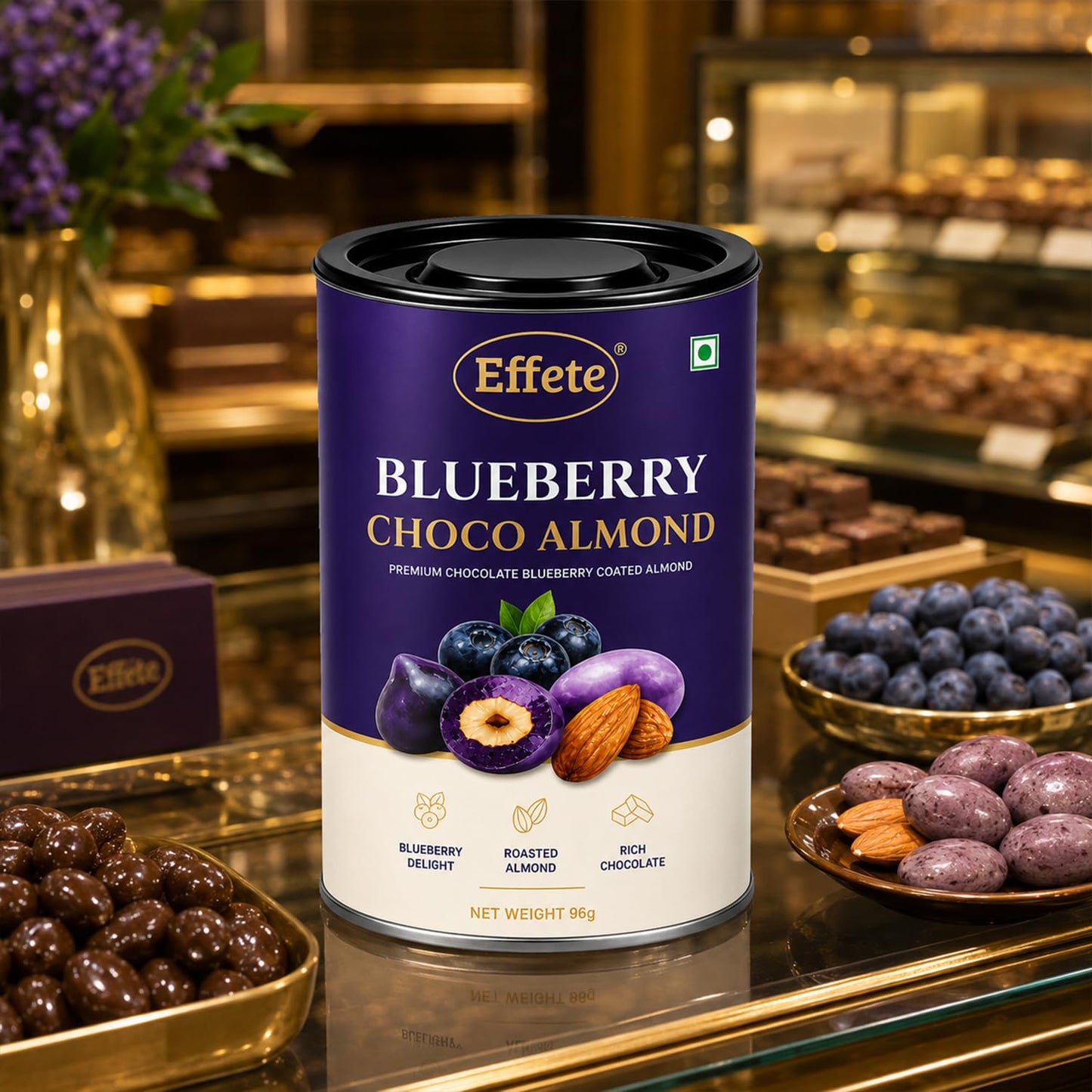 Multicolor Rakhi – Blueberry Choco Almond Raksha Bandhan Gift Combo Set (Pack of 5)