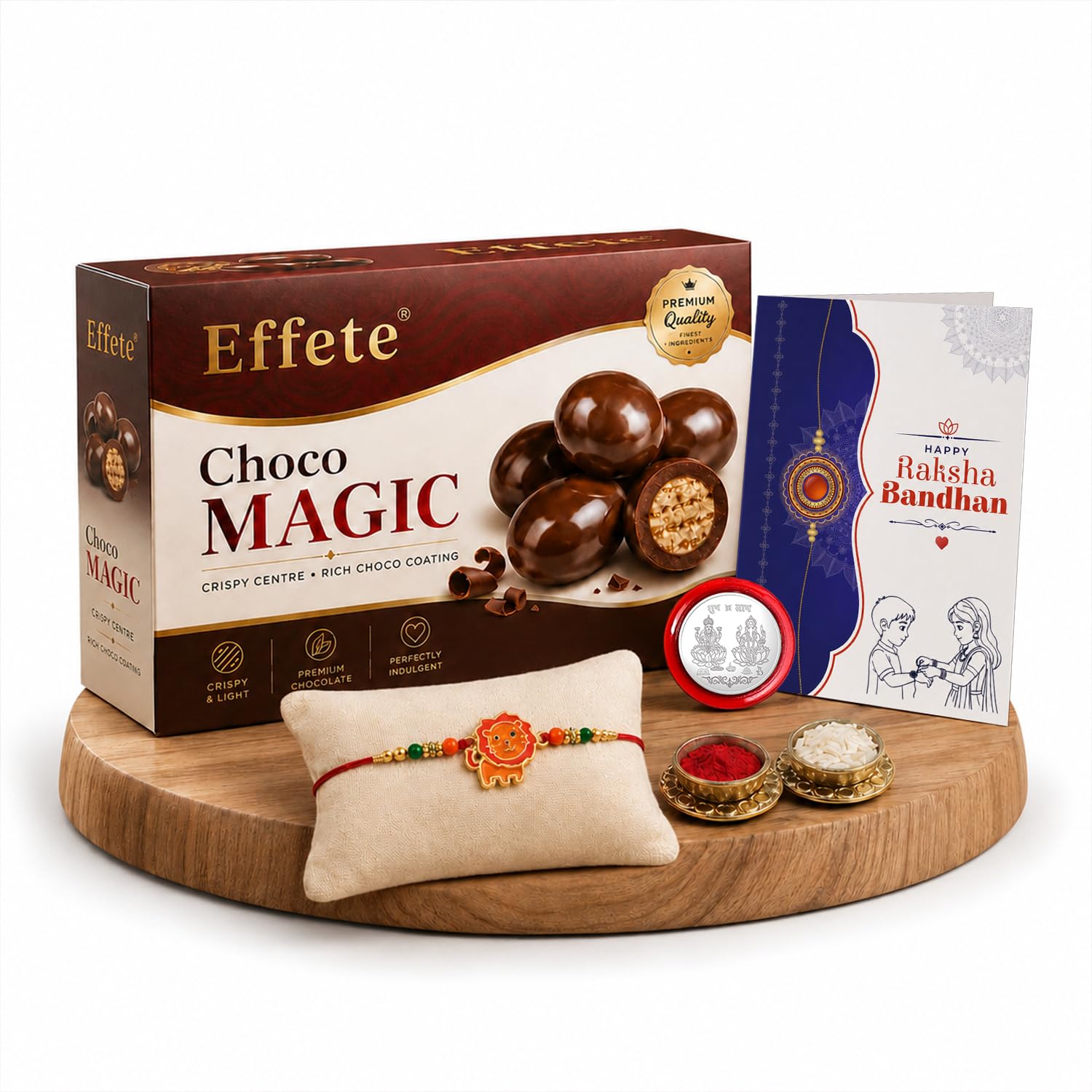 Kids Rakhi for Brother with Choco Magic 96gm, Coin & Card, Pack of 5 | Classic