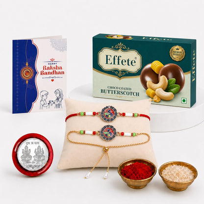 Rakhi for Brother with Chocolate 32gm - Raksha Bandhan Gift Set, Pack of 5