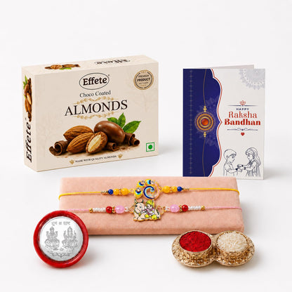 Krishna, Bird Rakhi Combo - Raksha Bandhan Gift with Choco Almonds 32gm, Pack of 6