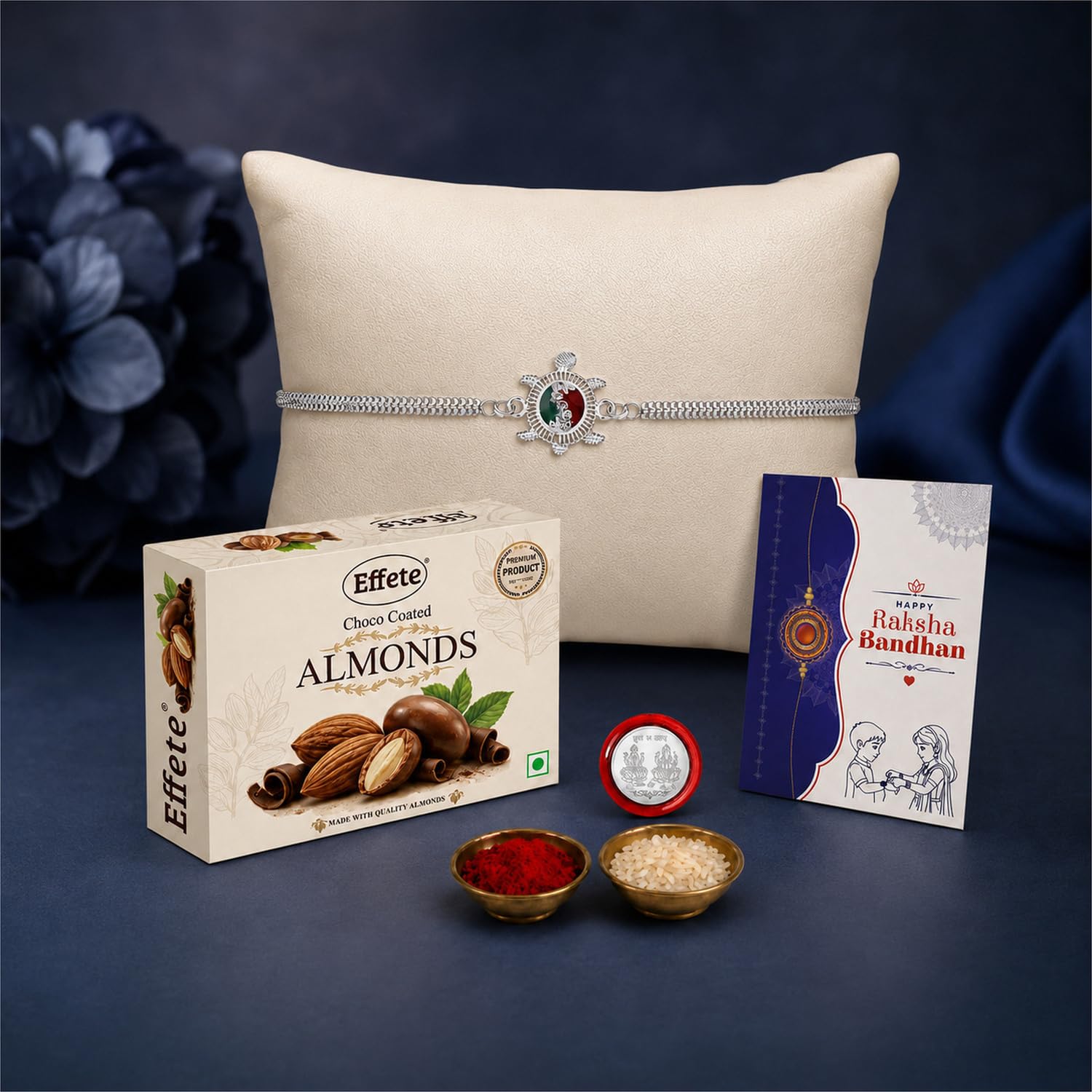 Turtle Rakhi for Brother with Chocolate 32gm - Raksha Bandhan Gift Set, Pack of 5