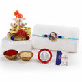 Peacock Multicolor Rakhi for Brother & Bhaiya with Ganesha Pooja | Pack of 5