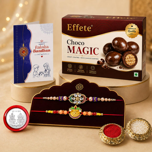Ganesha Rakhi for Brother with Chocolate 96gm - Rakshabandhan Gift Set, Pack of 6