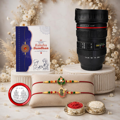 Leaf Rakhi for Brother with Coffee Mug - Raksha Bandhan Gift Set, Pack of 6